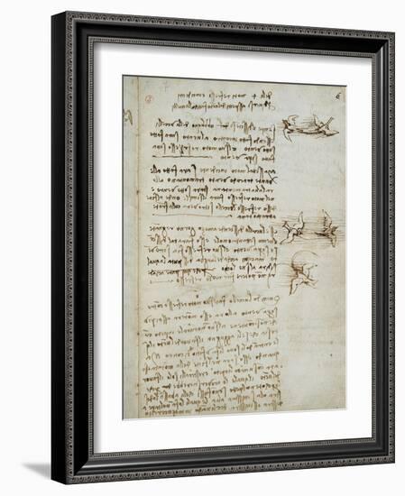 Codex on the Flight of Birds-Leonardo da Vinci-Framed Giclee Print