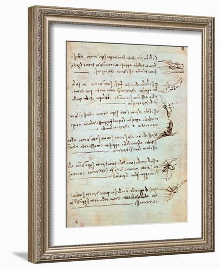 Codex on the Flight of Birds-Leonardo da Vinci-Framed Giclee Print