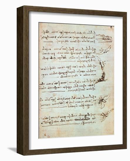 Codex on the Flight of Birds-Leonardo da Vinci-Framed Giclee Print