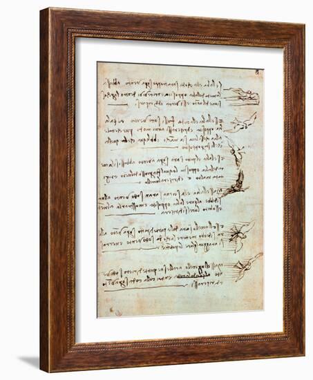 Codex on the Flight of Birds-Leonardo da Vinci-Framed Giclee Print