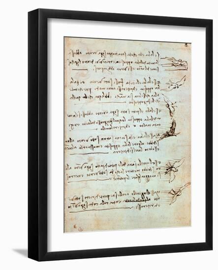 Codex on the Flight of Birds-Leonardo da Vinci-Framed Giclee Print