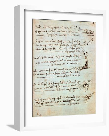 Codex on the Flight of Birds-Leonardo da Vinci-Framed Giclee Print