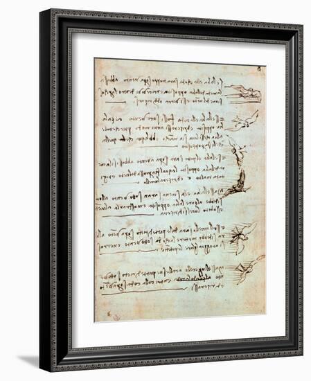 Codex on the Flight of Birds-Leonardo da Vinci-Framed Giclee Print