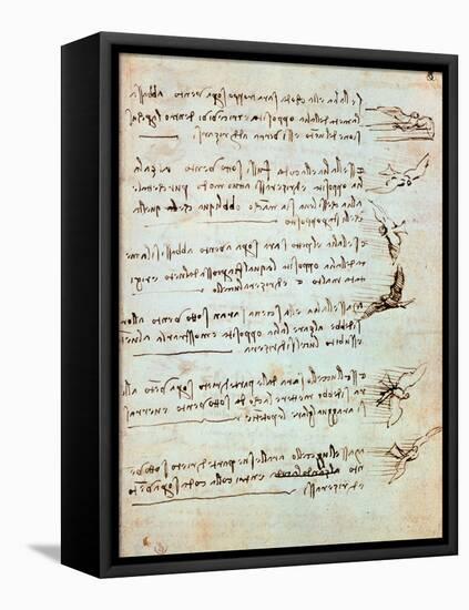 Codex on the Flight of Birds-Leonardo da Vinci-Framed Premier Image Canvas