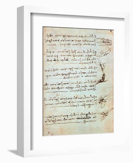 Codex on the Flight of Birds-Leonardo da Vinci-Framed Giclee Print