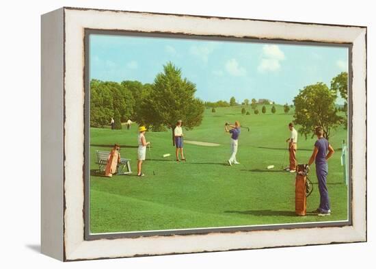 Coed Golfing-null-Framed Stretched Canvas