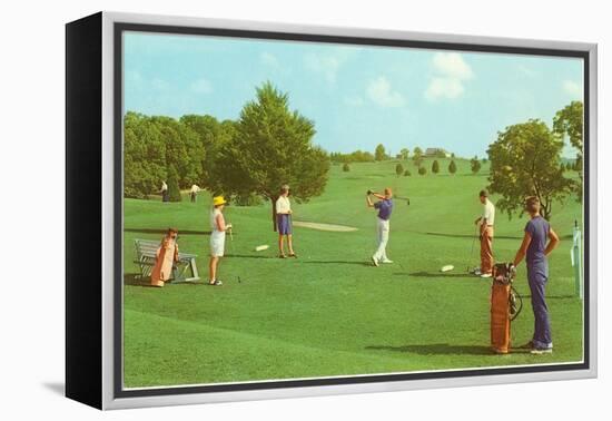 Coed Golfing-null-Framed Stretched Canvas