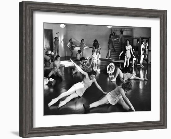 Coeds at the University of New Hampshire Performing Various Corrective Gymnasium Workouts-Alfred Eisenstaedt-Framed Photographic Print