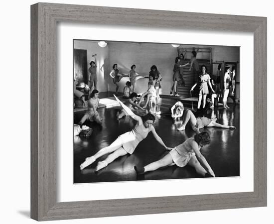 Coeds at the University of New Hampshire Performing Various Corrective Gymnasium Workouts-Alfred Eisenstaedt-Framed Photographic Print