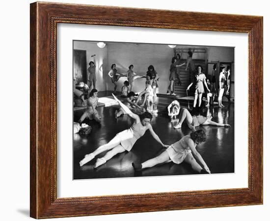 Coeds at the University of New Hampshire Performing Various Corrective Gymnasium Workouts-Alfred Eisenstaedt-Framed Photographic Print