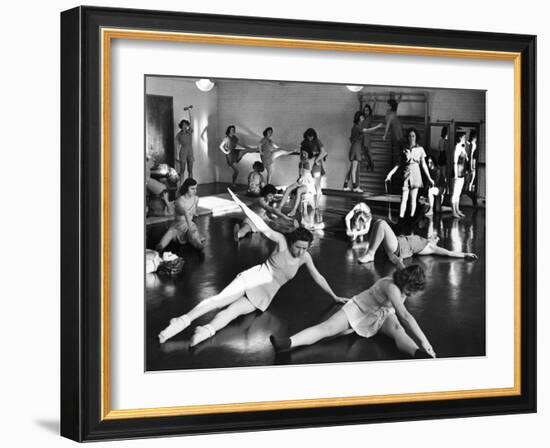 Coeds at the University of New Hampshire Performing Various Corrective Gymnasium Workouts-Alfred Eisenstaedt-Framed Photographic Print