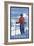 Coeur D'Alene, Idaho - Skier Admiring-Lantern Press-Framed Art Print