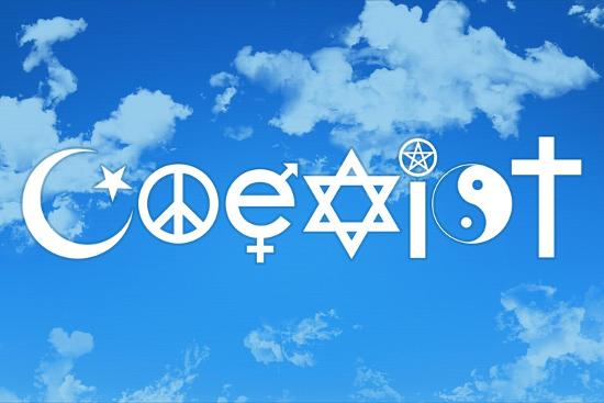 'Coexist Sky Motivational Plastic Sign' Art Print | Art.com