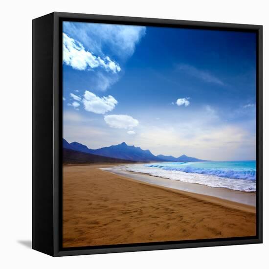 Cofete Fuerteventura Barlovento Beach at Canary Islands of Spain-Naturewolrd-Framed Premier Image Canvas