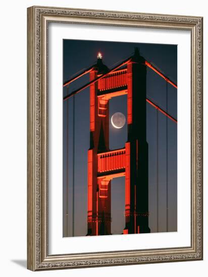 Coffee and Crescent, Moon Alignment, Golden Gate Bridge, San Francisco-Vincent James-Framed Photographic Print