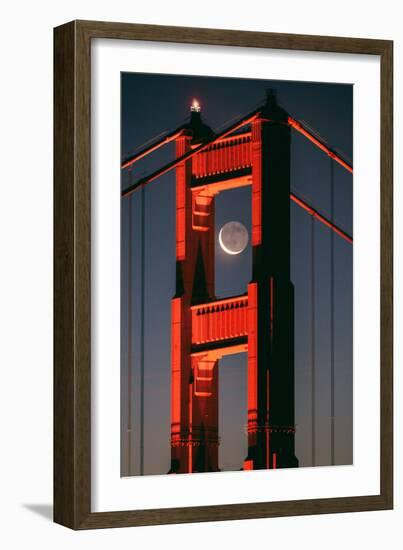 Coffee and Crescent, Moon Alignment, Golden Gate Bridge, San Francisco-Vincent James-Framed Photographic Print