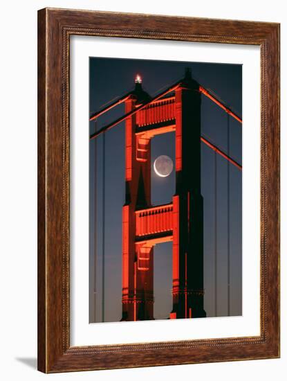 Coffee and Crescent, Moon Alignment, Golden Gate Bridge, San Francisco-Vincent James-Framed Photographic Print