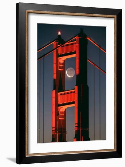 Coffee and Crescent, Moon Alignment, Golden Gate Bridge, San Francisco-Vincent James-Framed Photographic Print