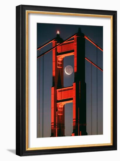 Coffee and Crescent, Moon Alignment, Golden Gate Bridge, San Francisco-Vincent James-Framed Photographic Print