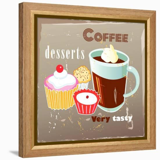 Coffee And Desserts-Tanor-Framed Stretched Canvas