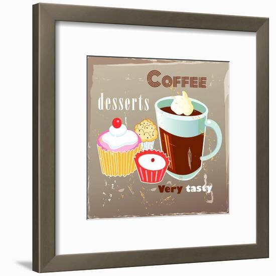 Coffee And Desserts-Tanor-Framed Art Print