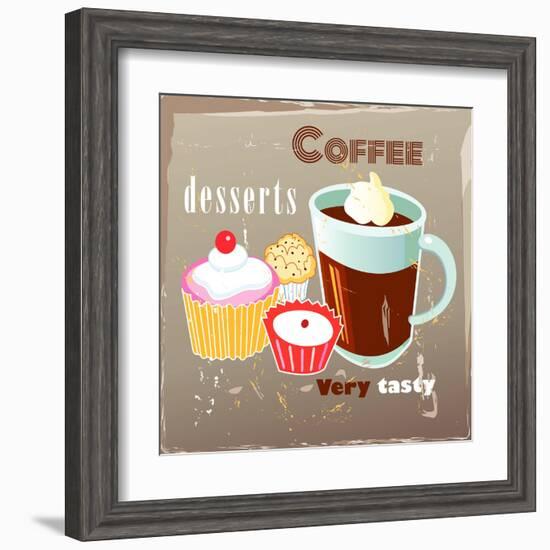 Coffee And Desserts-Tanor-Framed Art Print