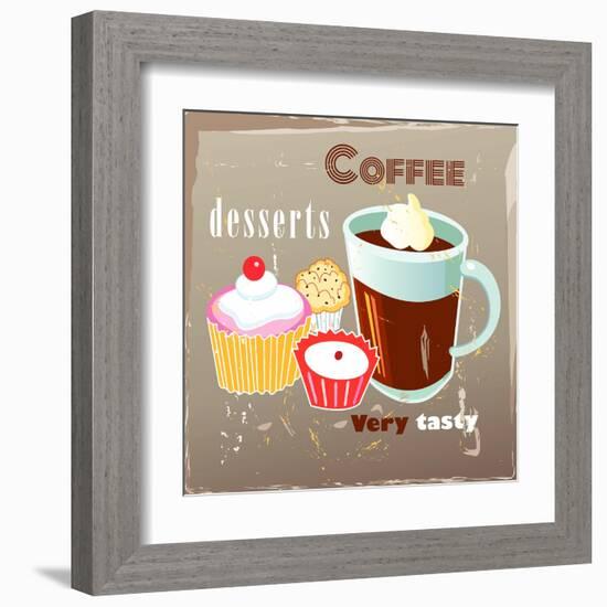 Coffee And Desserts-Tanor-Framed Art Print