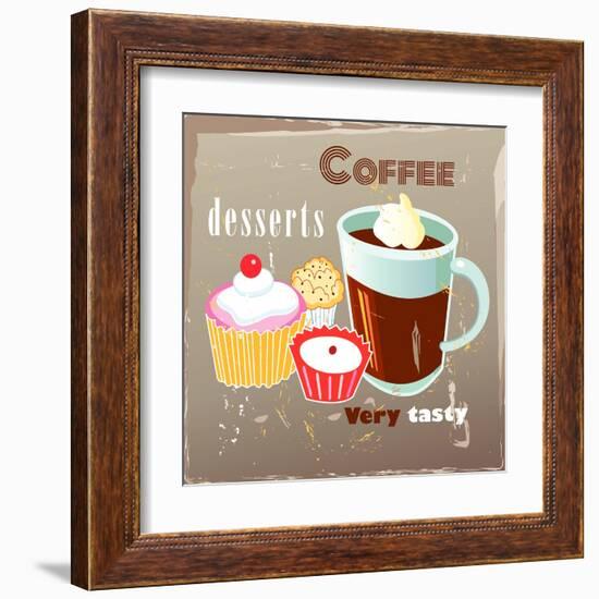 Coffee And Desserts-Tanor-Framed Art Print