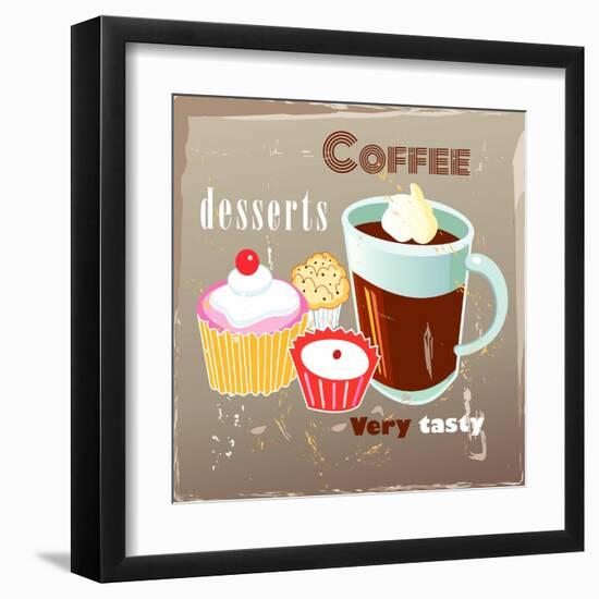 Coffee And Desserts-Tanor-Framed Art Print