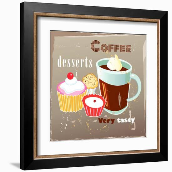 Coffee And Desserts-Tanor-Framed Art Print