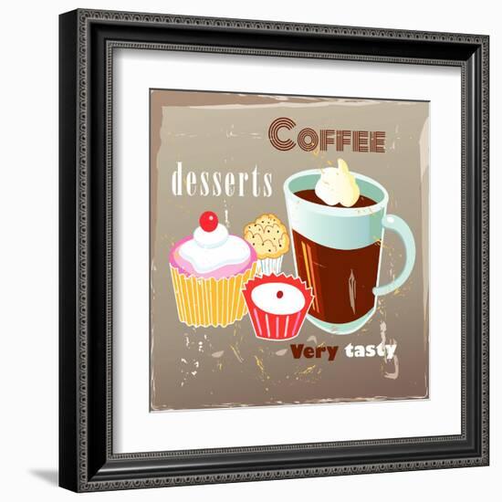 Coffee And Desserts-Tanor-Framed Art Print