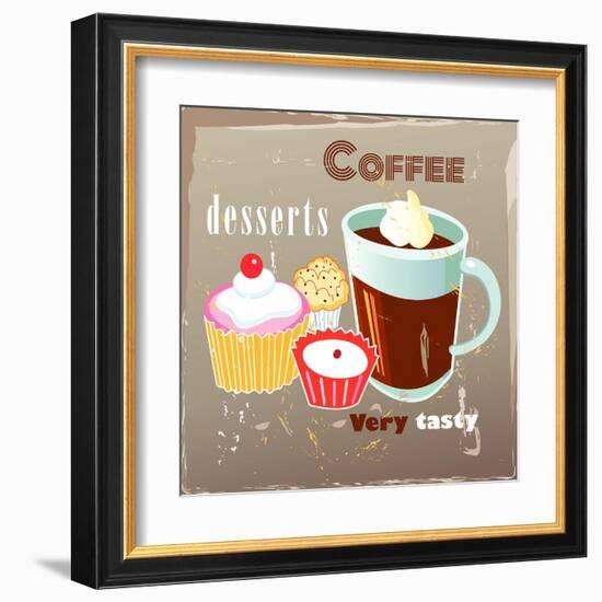 Coffee And Desserts-Tanor-Framed Art Print