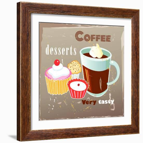 Coffee And Desserts-Tanor-Framed Premium Giclee Print