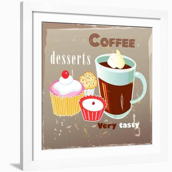 Coffee And Desserts-Tanor-Framed Art Print