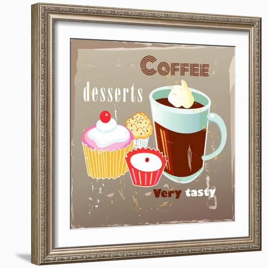 Coffee And Desserts-Tanor-Framed Art Print