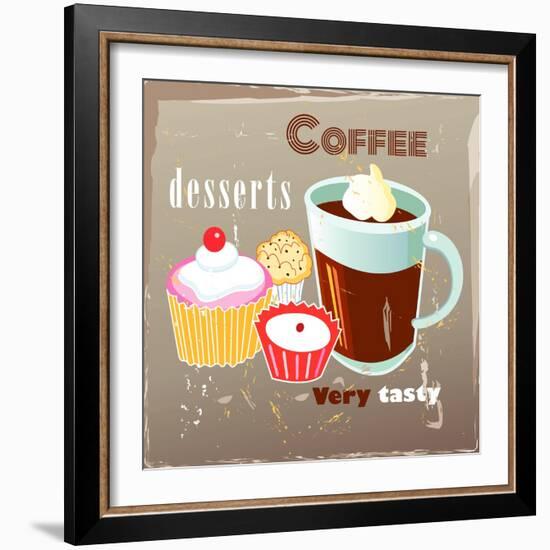 Coffee And Desserts-Tanor-Framed Art Print