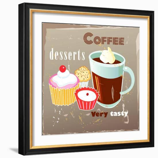 Coffee And Desserts-Tanor-Framed Art Print