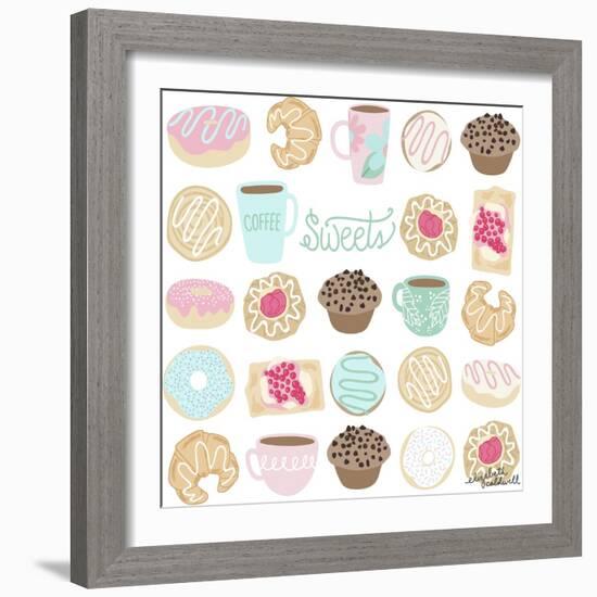 Coffee and Donuts-Elizabeth Caldwell-Framed Giclee Print