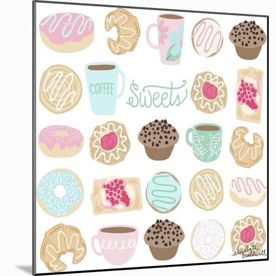 Coffee and Donuts-Elizabeth Caldwell-Mounted Giclee Print