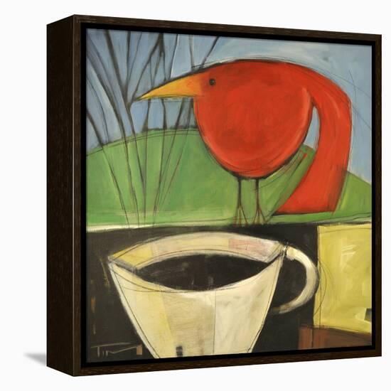 Coffee and Red Bird-Tim Nyberg-Framed Premier Image Canvas