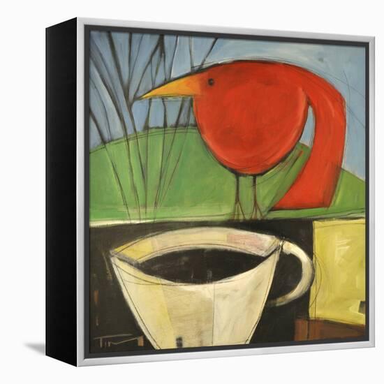 Coffee and Red Bird-Tim Nyberg-Framed Premier Image Canvas