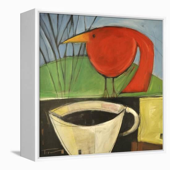 Coffee and Red Bird-Tim Nyberg-Framed Premier Image Canvas