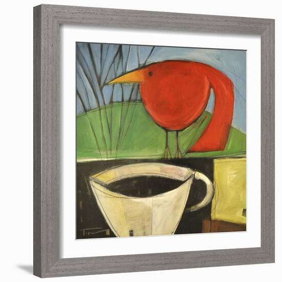 Coffee and Red Bird-Tim Nyberg-Framed Premium Giclee Print