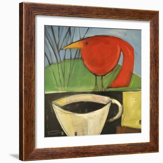 Coffee and Red Bird-Tim Nyberg-Framed Premium Giclee Print