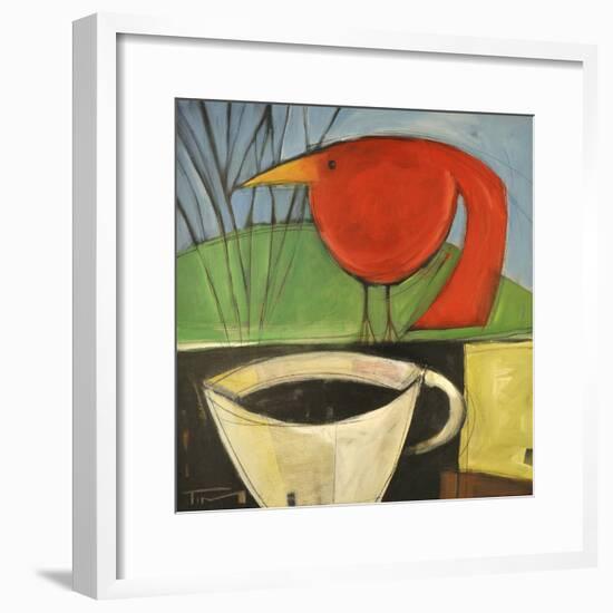 Coffee and Red Bird-Tim Nyberg-Framed Premium Giclee Print