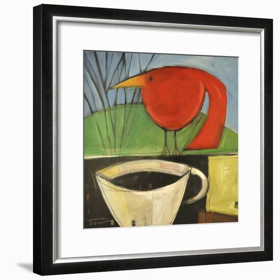 Coffee and Red Bird-Tim Nyberg-Framed Premium Giclee Print