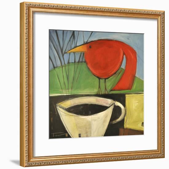 Coffee and Red Bird-Tim Nyberg-Framed Premium Giclee Print