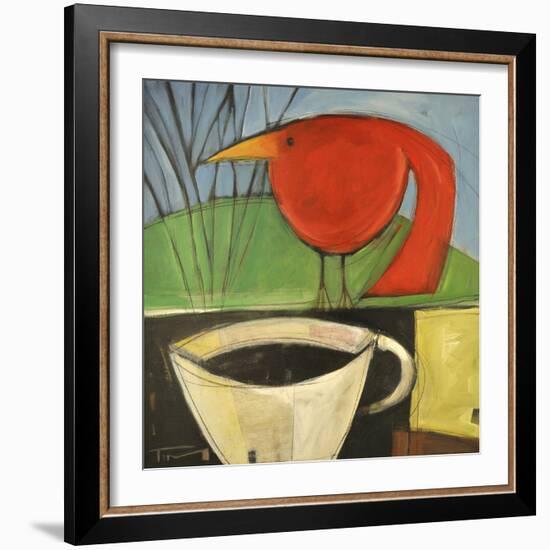 Coffee and Red Bird-Tim Nyberg-Framed Premium Giclee Print