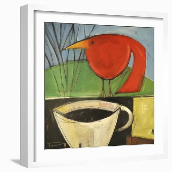 Coffee and Red Bird-Tim Nyberg-Framed Premium Giclee Print