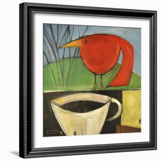 Coffee and Red Bird-Tim Nyberg-Framed Premium Giclee Print